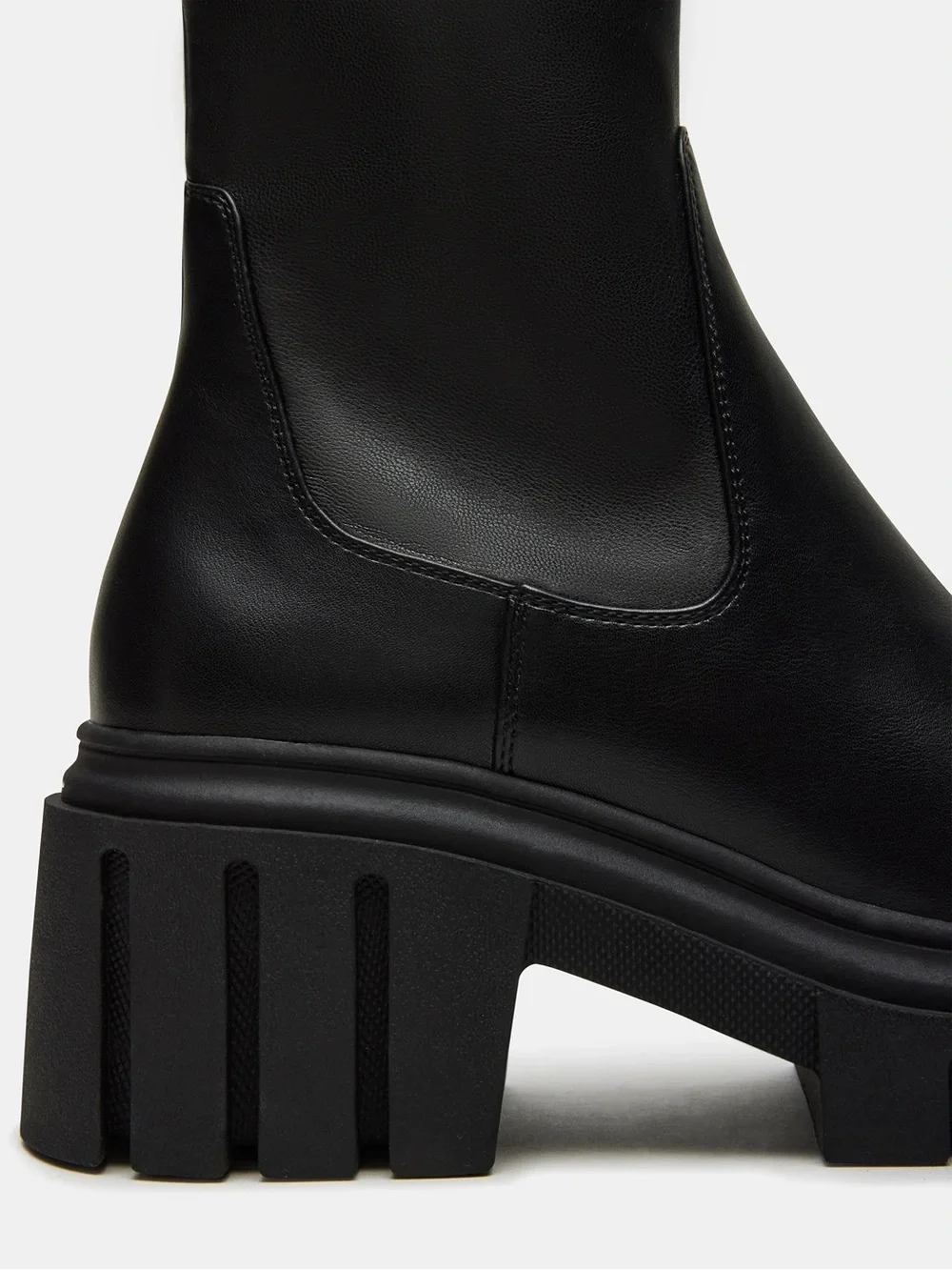 Steve Madden Black Boomba Lug Sole Ankle Boot